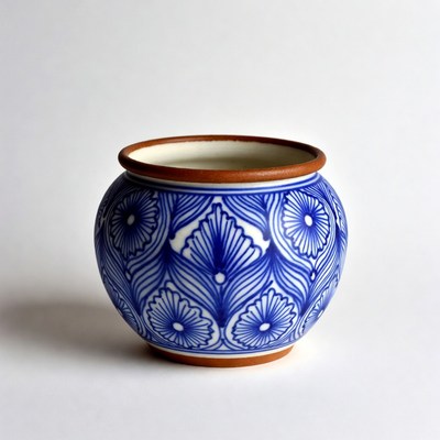 Blue Talavera Pottery Flower Pot