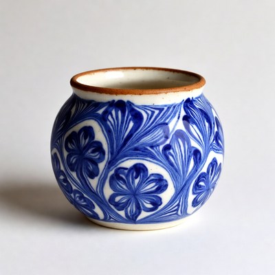 Blue Talavera Flower Pottery Pot