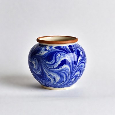 Blue Swirl Pattern Ceramic Vase