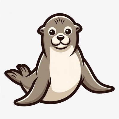 Cute Cartoon Sea Otter