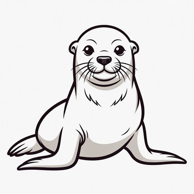 Cute cartoon seal illustration
