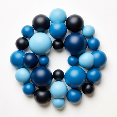 Blue and Black Balls Circle