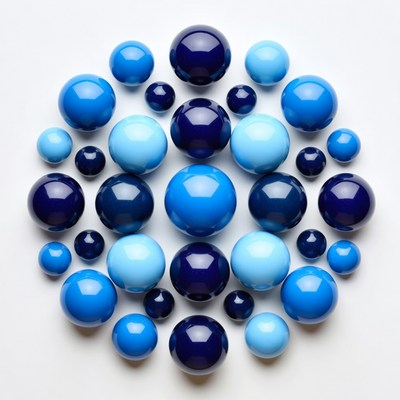 Arrangement of Shiny Blue Balls