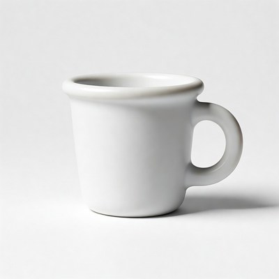 White Ceramic Mug with Handle
