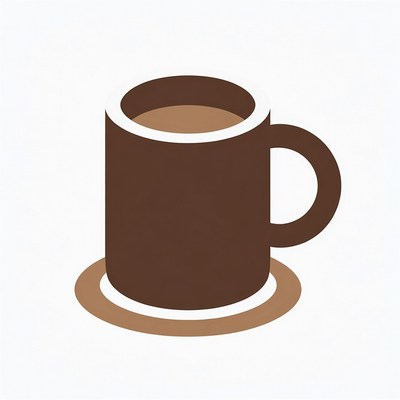 Brown coffee mug on saucer