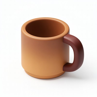 Orange Ceramic Mug with Handle