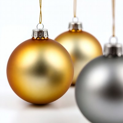 Gold and Silver Christmas Ornaments Hanging