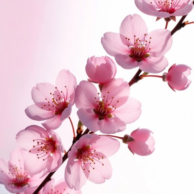Pink Cherry Blossom Branch