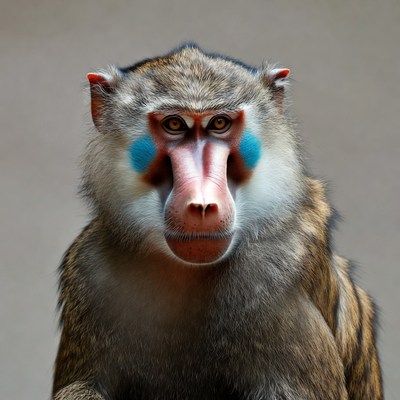 Close-up of mandrill monkey face