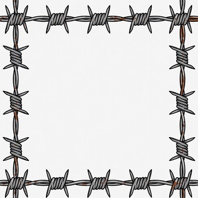 Barbed Wire Border Illustration