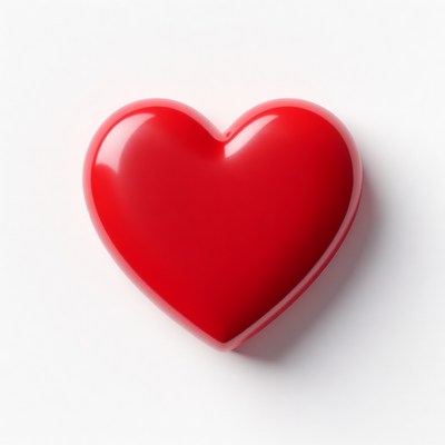 Shiny red heart isolated