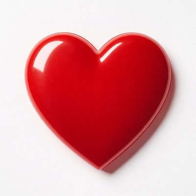 Shiny red heart isolated