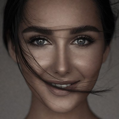 Beautiful woman with flowing hair