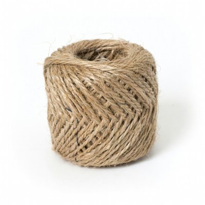 Coiled Twine Ball on White Background