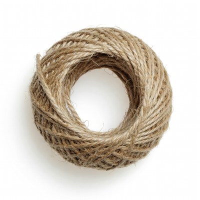 Coiled Twine on White Background