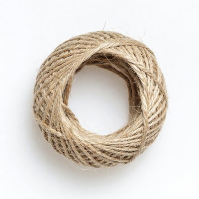 Coiled Jute Twine on White