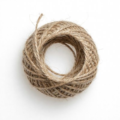 Coiled Twine Ball on White
