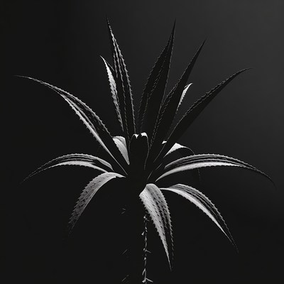Black and White Aloe Plant