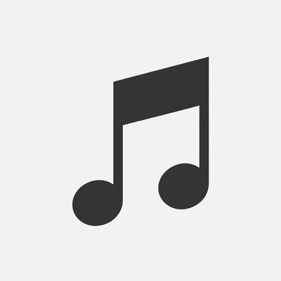 Black Music Note Icon