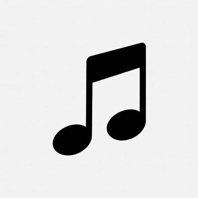 Black Music Note Icon