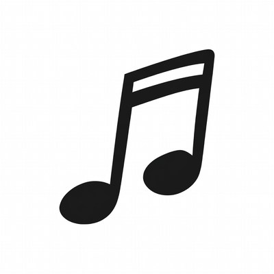Black Music Note Icon