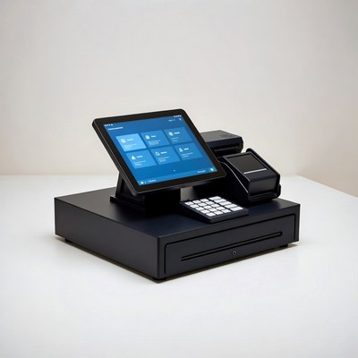 Modern Black POS Terminal System