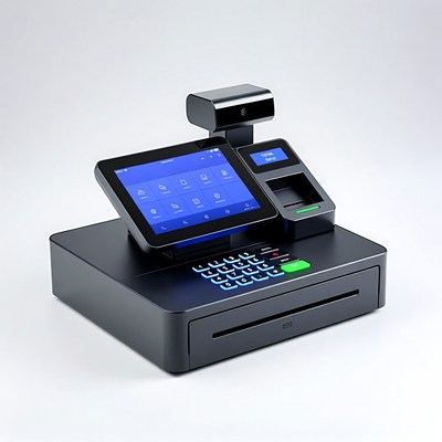 Modern Black POS Terminal System