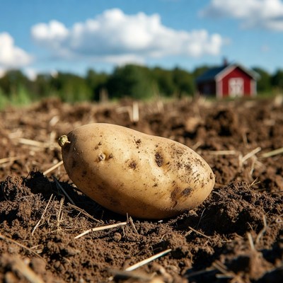 Potato on farm field