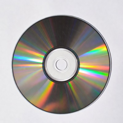 Shiny CD Disc on White Background