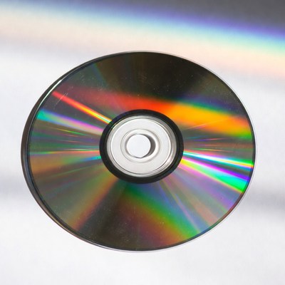 Shiny CD Disc with Rainbow Reflections