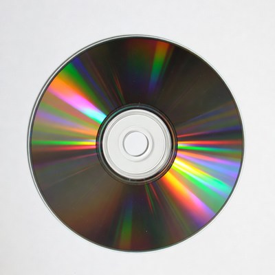 Shiny CD Disc on White Background