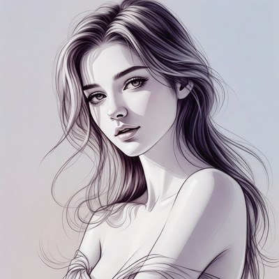 Beautiful anime girl portrait