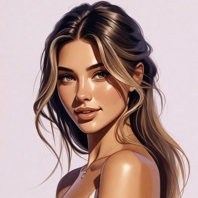 Beautiful woman with highlighted hair