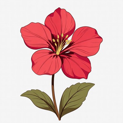 Red hibiscus flower illustration