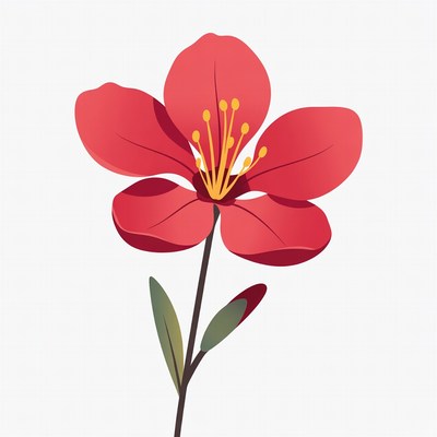 Red flower illustration on white
