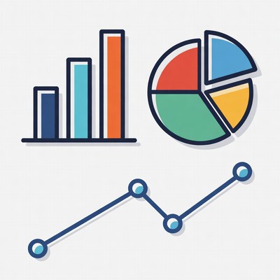 Colorful Bar Chart Pie Chart Line Graph
