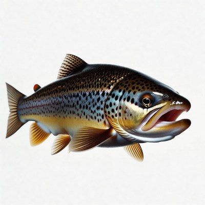 Brown Trout Fish Isolated Background