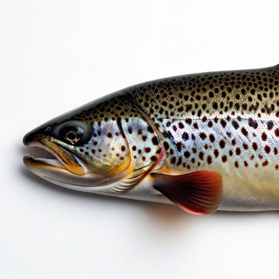 Rainbow Trout Fish on White Background