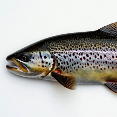 Rainbow Trout on White Background
