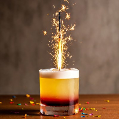 Cocktail with lit sparkler