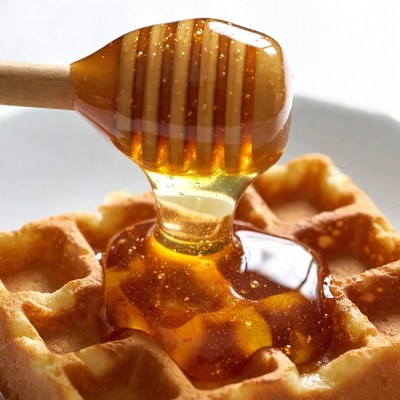 Honey Dripping on Waffle