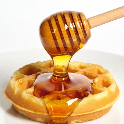 Honey Dripping on Waffle