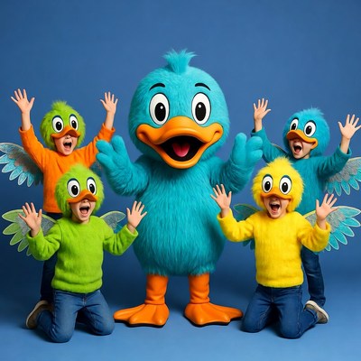 Children in Duck Costumes Group Pose
