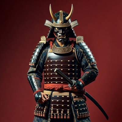 Samurai Warrior in Traditional Armor