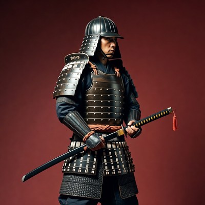 Samurai Warrior Holding Katana Sword