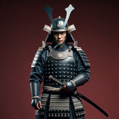 Samurai warrior holding katana sword