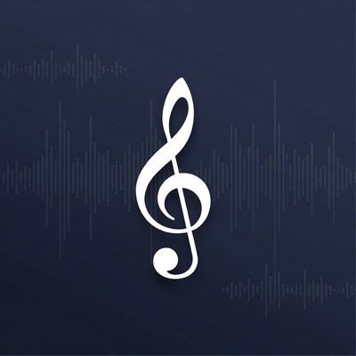 White Treble Clef on Dark Background