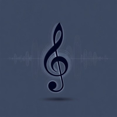 Glowing Treble Clef Icon