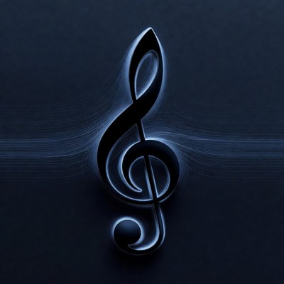 Glowing Treble Clef Symbol