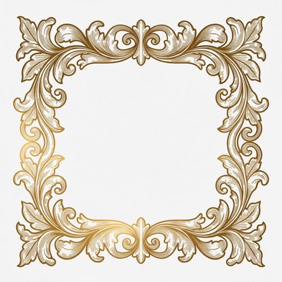 Ornate Gold Leaf Frame Border